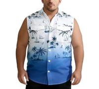 Générique Chemise pour Homme Gilet pour Homme Grande Taille sans Manches Boutons Double Poche Couleur Unie Coupe Ample Chemise D'Été Confortable Respirante Chemises Grande Taille
