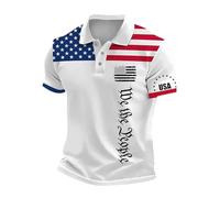 Générique Chemise pour Hommes Style Fête Indépendance Décontracté Quotidien et Garde-Robe Patriotique (White, L)