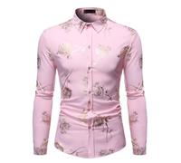 Générique Chemises - Chemise Homme Blanche Chemise bronzante pour Hommes Chemise à sous-Couche à à Manches Longues imprimée décontractée