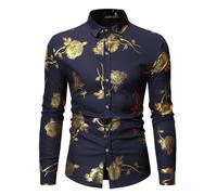 Générique Chemises - Chemise Homme Blanche Chemise bronzante pour Hommes Chemise à sous-Couche à à Manches Longues imprimée décontractée