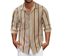 Générique Chemises De Noires pour Hommes col en V, décontractée, Confortable, Tendance, Ample, Boutons, Halloween Polos Grands Et Grands (Yellow, XL)