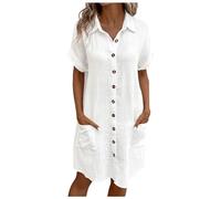 Générique Chemises de Nuit Femme Coton Bouton Robe de Nuit Sexy Nuisette Ouvert Devant Sexy Maternité Allaitement Manche Courte T Shirt de Nuit Pyjama Vêtements de Nuit Casual Col V Top Confortable