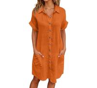 Générique Chemises de Nuit Femme Coton Bouton Robe de Nuit Sexy Nuisette Ouvert Devant Sexy Maternité Allaitement Manche Courte T Shirt de Nuit Pyjama Vêtements de Nuit Casual Col V Top Confortable