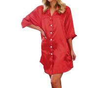 Générique Chemises De Nuit Femme Robe Ete Chemise Grande Taille Courte Bohème Nuisette Vêtements Été Légère Chambre Coton Robes Grandes Tailles pour Femmes Rondes Kimono