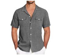 Générique Chemises Hawaïenne Homme Manches Courtes Leger Décontracté Respirant Col Mao Chemise habillée Formelle avec Poche pour été Hawaii Holiday Beach Party Chemises de Cowboy Western pour Homme