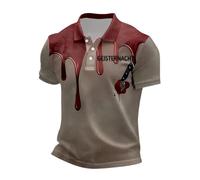 Générique Chemises Homme Tendance et élégantes avec Motif Drapeau Italien pour Un Usage décontracté et Sportif. Chemises Confortables à Manches Courtes pour Toutes Les Occasions. (Red4, S)