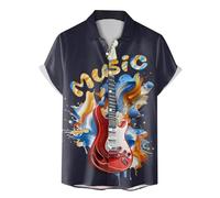 Générique Chemises pour Hommes Manches Courtes Col À Revers Chemises Button Down Novelty Imprimé Costume De Carnaval Deguisement Hippies Élégant Tenue De Fête Amusante Vintage Coupe Ajustée Vetement