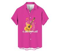 Générique Chemises pour Hommes Manches Longues Col À Revers Chemises Button Down Novelty Imprimé Carnaval Costume Grande Taille Hippies Élégant Tenue De Fête Amusante Vintage Coupe Ajustée Vetement