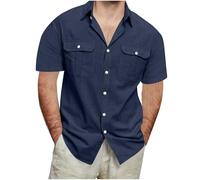 Générique Chemisette Homme Chemise Décontracté Été Tee-Shirt Dégradé Mode Teeshirt Mode Léger Tshirt Doux Confortable Tee Shirt Extensible T-Shirts Mes Commandes Passées Marine 5XL