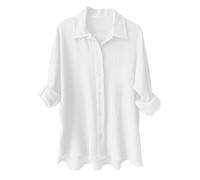 Générique Chemisier Élégant À Col en V pour Femme Top Chemisier Élégant À Col en V pour Femme Haut Simili Lin Infroissable, Pratique Reste Impeccable sans Repassage, De Temps Chemises Femmes