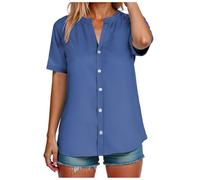 Générique Chemisier Femme Lin Chemise Cintrée Femme Femmes Chemises Manche Courte Chemise Lin Haut en Simili Infroissable, Pratique pour, Reste Impeccable sans Repassage, De Temps Chemises en