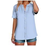 Générique Chemisier Femme Lin Chemise Cintrée Femme Femmes Chemises Manche Courte Chemise Lin Haut en Simili Infroissable, Pratique pour, Reste Impeccable sans Repassage, De Temps Chemises en