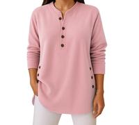 Générique Chemisier Grande en Confortable à Manches Longues avec Col Boutonné pour Une Élégante et Décontractée (Red, XL)