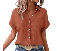Générique Chemisiers Et Blouses Femme,Votre Compte,T-Shirts à Manches Courtes Tee Shirt Femme Col V Chemise Tunique Tops avec Boutons D'été Décontractés Ample Couleur Unie Blouse Vêtements