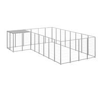Générique Chenil Argenté 10,89 m² Acier,Niches & enclos pour Chiens,44.35KG-3082232