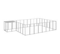 Générique Chenil Argenté 15,73 m² Acier,Articles pour Animaux, Articles pour Animaux de Compagnie, Accessoires pour Chiens, Niches & enclos pour Chiens, Argent (Poids 50.2KG)-2221