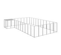 Générique Chenil Argenté 19,36 m² Acier,Niches & enclos pour Chiens,56.95KG-3082245