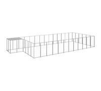 Générique Chenil Argenté 22,99 m² Acier,Niches & enclos pour Chiens,62.8KG-3082223