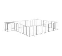Générique Chenil Argenté 25,41 m² Acier,Articles pour Animaux, Articles pour Animaux de Compagnie, Accessoires pour Chiens, Niches & enclos pour Chiens, Argent (Poids 62.8KG)-2235