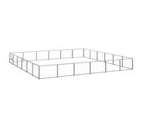 Générique Chenil Argenté 36 m² Acier,Niches & enclos pour Chiens,52.3KG-3082174