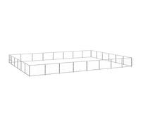 Générique Chenil Argenté 48 m² Acier,Niches & enclos pour Chiens,60.9KG-3082176