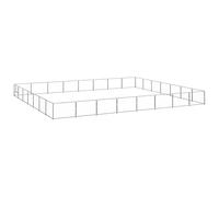 Générique Chenil Argenté 56 m² Acier,Niches & enclos pour Chiens,64.4KG-3082184