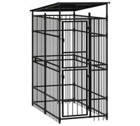 Générique Chenil d'extérieur avec Toit pour Chiens Acier 1,84 m²,Articles pour Animaux, Articles pour Animaux de Compagnie, Accessoires pour Chiens, Niches & enclos pour Chiens, Noir (Poids 63.15KG)