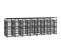 Générique Chenil d'extérieur avec Toit pour Chiens Acier 12,9 m²,Articles pour Animaux,Articles pour Animaux de Compagnie,Accessoires pour Chiens,Niches & enclos pour Chiens,Noir,355.65KG,3097952