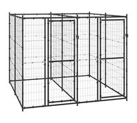 Générique Chenil d'extérieur pour Chiens Acier 4,84 m²,Articles pour Animaux,Articles pour Animaux de Compagnie,Accessoires pour Chiens,Niches & enclos pour Chiens,Noir,46.1 KG,3082260