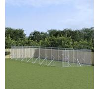 Générique Chenil d'extérieur pour Chiens argenté 4x16x2 m Acier galvanisé Articles pour Animaux Articles pour Animaux de Compagnie Accessoires pour Chiens Niches & enclos pour Chiens (Poids 112KG)