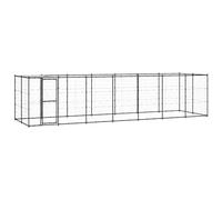 Générique Chenil extérieur Acier avec Toit 16,94 m²,Articles pour Animaux,Articles pour Animaux de Compagnie,Accessoires pour Chiens,Niches & enclos pour Chiens,Noir,78.5 KG,3082295