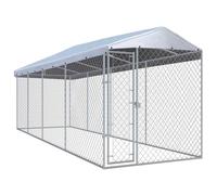 Générique Chenil extérieur avec Toit pour Chiens 760x190x225 cm,Articles pour Animaux,Articles pour Animaux de Compagnie,Accessoires pour Chiens,Niches & enclos pour Chiens,Argent,88.97 KG,145031