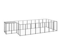 Générique Chenil Noir 10,89 m² Acier Articles pour Animaux Articles pour Animaux de Compagnie Accessoires pour Chiens Niches & enclos pour Chiens (Poids 46.65KG)-2207
