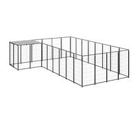Générique Chenil Noir 10,89 m² Acier,Niches & enclos pour Chiens,46.65KG-3082226