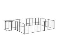 Générique Chenil Noir 15,73 m² Acier,Niches & enclos pour Chiens,52.75KG-3082214