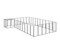 Générique Chenil Noir 19,36 m² Acier,Niches & enclos pour Chiens,59.85KG-3082239