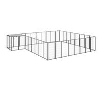 Générique Chenil Noir 20,57 m² Acier,Niches & enclos pour Chiens,59.85KG-3082228
