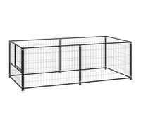 Générique Chenil Noir 200x100x70 cm Acier Articles pour Animaux Articles pour Animaux de Compagnie Accessoires pour Chiens Niches & enclos pour Chiens (Poids 13.3KG)