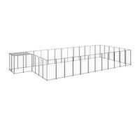 Générique Chenil Noir 22,99 m² Acier,Niches & enclos pour Chiens,65.95KG-3082216