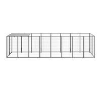 Générique Chenil Noir 4,84 m² Acier,Articles pour Animaux, Articles pour Animaux de Compagnie, Accessoires pour Chiens, Niches & enclos pour Chiens, Noir (Poids 33.45KG)-2200
