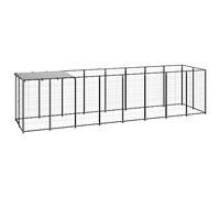 Générique Chenil Noir 4,84 m² Acier,Articles pour Animaux,Articles pour Animaux de Compagnie,Accessoires pour Chiens,Niches & enclos pour Chiens,Noir,33.45 KG,3082200