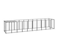 Générique Chenil Noir 6,05 m² Acier,Niches & enclos pour Chiens,39.55KG-3082201