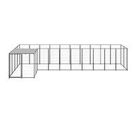 Générique Chenil Noir 7,26 m² Acier,Articles pour Animaux, Articles pour Animaux de Compagnie, Accessoires pour Chiens, Niches & enclos pour Chiens, Noir (Poids 46.65KG)