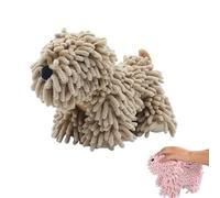 Générique Chenille Towel Ball Dog, Cute Puppy Chenille Hand Towel, Fluffy Soft Absorbent, Can Be Hung/Stood, for Bathroom/Kitchen Countertops (Brown)