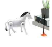 Générique Cheval de Jeu | Figurines d'animaux tirées par meule électrique | Figurines Cheval articulées | pour Crèche Aire de Jeux Fête Maternelle Salle Loisirs Maison Filles Garçons