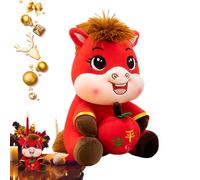 Générique Cheval en Peluche,Animaux du Nouvel an Chinois - Mascotte Cartoon Dieu De La Richesse 2026 pour Décor Table De Chevet Nursery Fête Canapé Cadeau