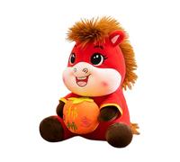 Générique Cheval en Peluche - Cheval du Nouvel an Lunaire en Peluche,Mascotte Cartoon Dieu De La Richesse 2026 pour Décor Table De Chevet Nursery Fête Canapé Cadeau