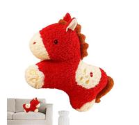 Générique Cheval en Peluche,Mascotte Décorative Rouge De 51 Centimètres | Doudou Cheval du Nouvel an Chinois - pour Adultes Salon Bureau Chambre à Coucher Dessus de Table