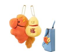 Générique Cheval Nouvel an Chinois,Portique Doux Mignon Portable Chinois - Jouets en Peluche De Cheval - pour Voitures Sacs Maison Bureau Cafes Librairies Etageres Vitrines