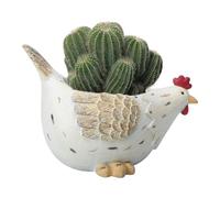 Générique Chicken Flower Pot, Decorative Plant Planter for Desk, Resin Indoor Hen Flowerpots for Vegetables with Drainage Hole, Bedroom Windowsill Garden Living Room Porch